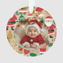 Speelse Vakantie Treats Foto Ornament – Gingerbrea