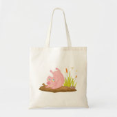 Speelse varken in modder Grappig boerderijdier Tote Bag (Voorkant)