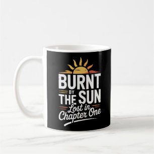 Speelse Verbrande Zon Lezing Quote Zwart en Wit Koffiemok