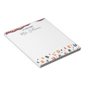 Speelse Verspreide Brieven Leraar Waardering Notitieblok (Schuin)