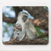 Speelse Vervet Monkey Afrikaanse Fotografie Muismat (Voorkant)