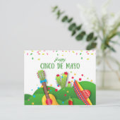 Speelse viering van de Cinco de Mayo in Confetti Briefkaart (Staand voorkant)