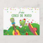 Speelse viering van de Cinco de Mayo in Confetti Briefkaart (Voorkant)