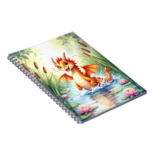 Speelse vijverdraak notitieboek (Rechterzijde)