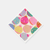 Speelse vintage kerstballen servet (Hoek)