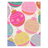 Speelse vintage kerstballen tafelkleed (Voorkant)