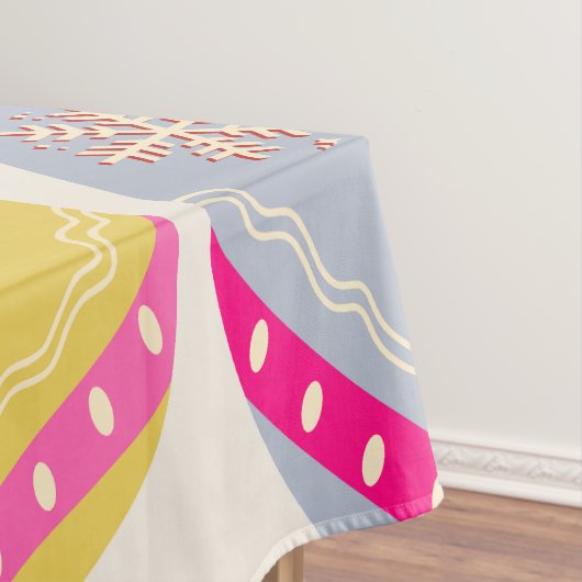 Speelse vintage kerstballen tafelkleed (Voorbeeld)