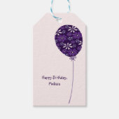 Speelse Violet Blush Balloon Happy Birthday Cadeaulabel (Voorkant)