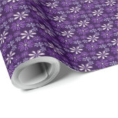 Speelse Violet Paarse Floral Doodle Cadeaupapier (Rol Hoek)