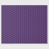 Speelse Violet Paarse Floral Doodle Cadeaupapier (Vlak)