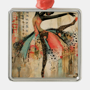 Speelse vioolmuziek Kantwerk ballerina Metalen Ornament