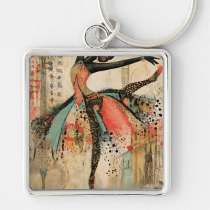 Speelse vioolmuziek Kantwerk ballerina Sleutelhanger