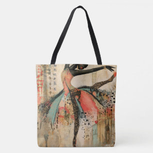 Speelse vioolmuziek Kantwerk ballerina Tote Bag