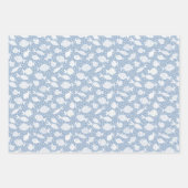 Speelse Visschool Doodle S witte Cadeau Inpakpapier Vel (Voorkant)