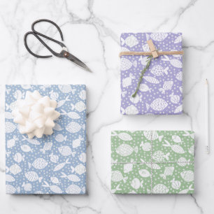 Speelse Visschool Doodle S witte Cadeau Inpakpapier Vel