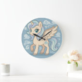 Speelse Vliegende Pony Wandklok – Cute Pastel Peg (Huis)