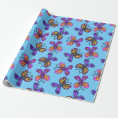 Speelse Vlinders Cadeaupapier (Uitgerold)