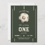 Speelse Voetbal Thema Verjaardag Uitnodiging (Voorkant)