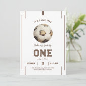 Speelse Voetbal Thema Verjaardag Uitnodiging (Staand voorkant)