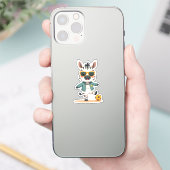 Speelse Voetbal Zebra | Kawaii Sportster Sticker (Telefoon)