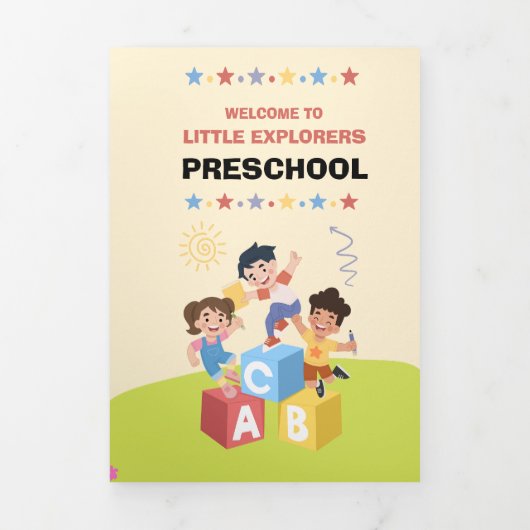  speelse voorschoolse brochure drieluik kaart (Cover)