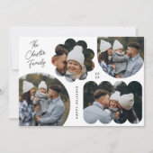 Speelse Vormen Moderne Kerstfoto Collage Feestdagenkaart (Voorkant)