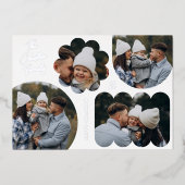 Speelse Vormen Moderne Kerstfoto Collage Folie Feestdagenkaart (Voorkant)