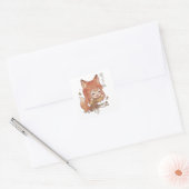Speelse Vossenkit in Herfsttint Sticker (Envelop)