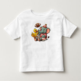 Speelse vrienden: Cartoon Elephant and Duck Kinder Shirts