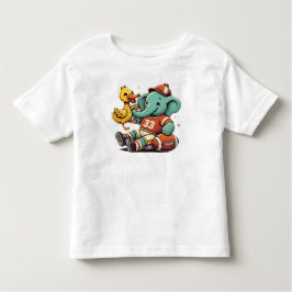 Speelse vrienden: Cartoon Elephant and Duck Kinder Shirts