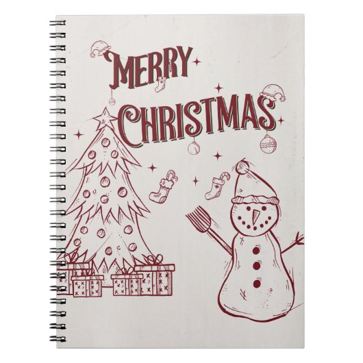Speelse Vrolijk Kerstfeest Notitieboek (Voorkant)