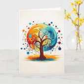 Speelse Vrolijke Boom van het Leven Natuur Kaart (Gele Bloem)