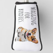 Speelse Vrolijke Corgi 'Kwispelend voor Birdies' P Golfheadcover (Draai 90)