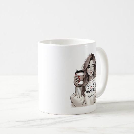 Speelse vrouw Winking met Coffee Cup Koffiemok (Voorkant rechts)