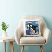 Speelse Walvis – Leuke Ocean Art voor witte kinder Kussen (Stoel)