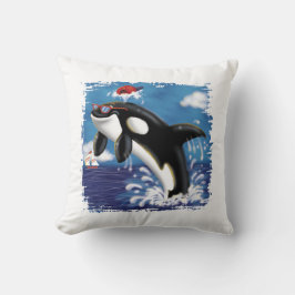 Speelse Walvis – Leuke Ocean Art voor witte kinder Kussen
