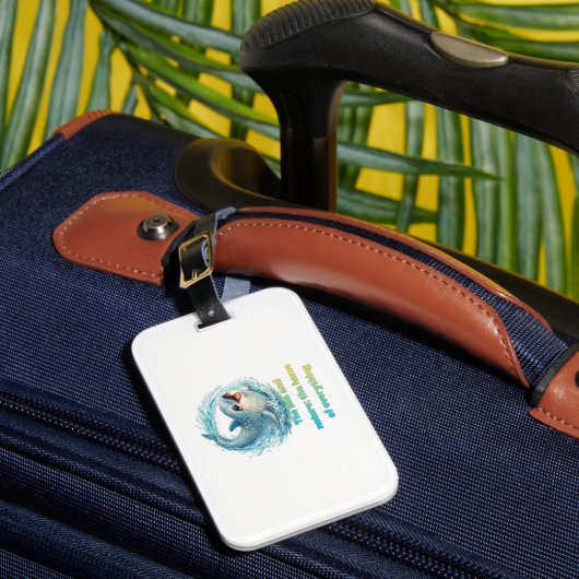 Speelse Walvis Oceaan Beschermingsontwerp Bagagelabel (Voorkant Insitu 1)