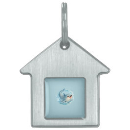 Speelse Walvis Oceaan Beschermingsontwerp Huisdieren Naamplaatje