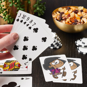 Speelse Wandelaarster Natuurverkenner Pokerkaarten