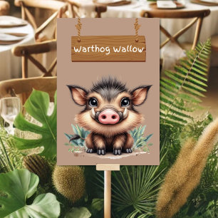 Speelse Warthog Wallow Oerwoud Safari Tafelbord Kaart