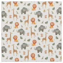 Speelse Watercolor Safari Dieren v.2 stof