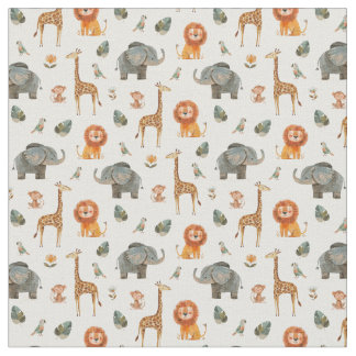 Speelse Watercolor Safari Dieren v.2 stof