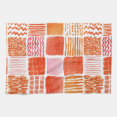 Speelse watercolor vierkanten | Warm Boho Abstract Theedoek (Horizontaal)