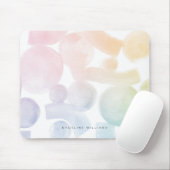 Speelse Waterverf Patroon Mousepad met Naam Muismat (Met muis)
