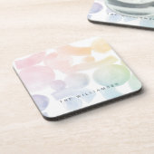 Speelse Waterverf Patroon Onderzetter met Naam (Linkerzijde)
