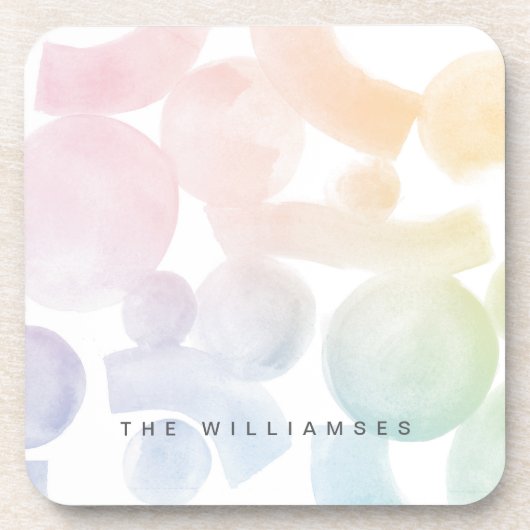 Speelse Waterverf Patroon Onderzetter met Naam (Voorkant)