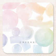 Speelse Waterverf Patroon Papier Onderzetters