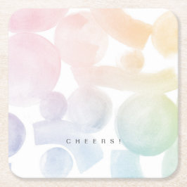 Speelse Waterverf Patroon Papier Onderzetters