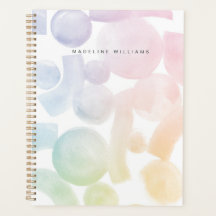 Speelse Waterverf Patroon Planner met Naam