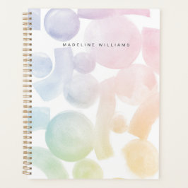 Speelse Waterverf Patroon Planner met Naam